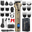 Beard Trimmer for Men, Waterproof Cordless Hair Clipper, Electric Razor Shaver, Mens Grooming Kit for Mustache Nose Body Facial Hair, Rechargeable Beard Trimmer Kit, Gifts for Men (Bronze)