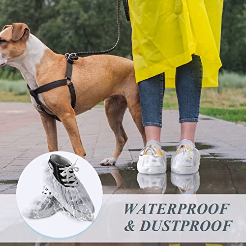 1000 Pcs Disposable Shoe Covers Boot Cover Waterproof Non Slip Shoe Protector Shoe Booties Covers for Indoor Carpet Floor Workplace Protection, One Size Fit Most (White)