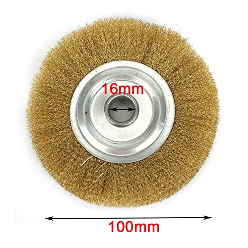 4 Pack Brass Steel Wheel Wire Brush, 100mm Rotary Cleaning Wire Brush for Drill, Polishing Tool for Removal of Rust/Corrosion/Paint