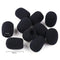 10 Piece Black L 35mm x D10mm Mini Microphone Headset Windscreen Foam Mic Cover