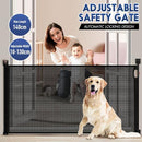 AUSWAY Retractable Mesh Safety Gate for Pet Enclosure Retractable Baby Safety Gate Security Fence Mesh Barrier Guard for Stair Black,10-130CM Adjustable Width