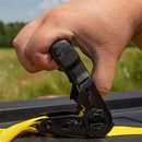 Stanley S10002 Black/Yellow 1" x 10' Ratchet Tie Down Straps - Light Cargo Hauling (1,500 lbs Break Strength), 2 Pack