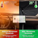 Car Windshield Sun Shade Umbrella, Foldable Car Umbrella Window Sunshades for Automotive Front Window, Windscreen Sun Shade Cover Fit for Most Cars Vehicle SUV Truck-Large Size 57x31 Inches (Black)