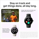 Google Pixel Watch 2 with The Best of Fitbit Heart Rate Tracking, Stress Management, Safety Features – Android smartwatch – Matte Black Aluminium Case – Obsidian Active Band – Wi-Fi