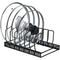 Toplife Adjustable Kitchen Lid Organizer, 7 Adjustable Compartments, for Pantry or Cabinet, Black