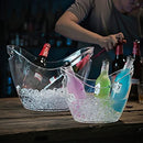 Beverage Tubs for Parties Plastic Ice Bucket for Cocktail Bar Clear Acrylic Wine Bucket with Scoops Drink Bucket Cooler for Chiller Bin for Champagne or Beer (8 L, 4 L)