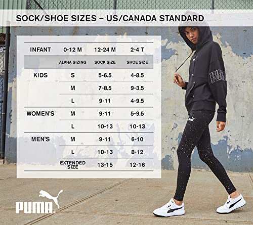 PUMA boys 6 Pack Quarter Crew Socks, Grey/Blue, 7-8.5