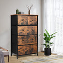 LEVEDE Chest of 5 Drawers, Tallboy Storage Cabinet, Tower Dresser Organizer Clothes Toys Storage Unit, Home Furniture for Bedroom, Living Room, Hallway, Office (Retro Brown)