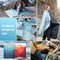 KingCamp Camping Blanket, Ultra Lightweight Stylish Printed Blanket, Puffy Warm Quilt with Snap Button, Portable for Travel, Stadium, Airplane, 69" x 53", Cyan