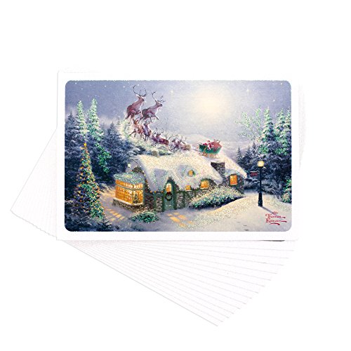 Hallmark Christmas Boxed Cards (Thomas Kinkade Santa. 16 Cards and 17 Envelopes)