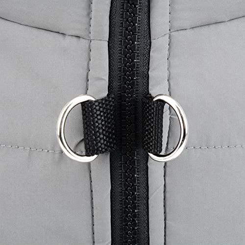 Zunea Dog Jacket Coat for Small Dogs Cats Winter Warm Puppy Clothes with D-Ring for Harness Leash Soft Zipper Jacket Cold Weather Pet Apparel Clothing for Chihuahua Yorkie Gray XS