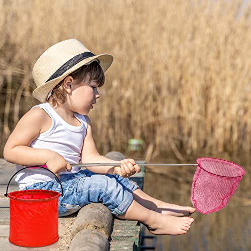 ZENFUN 11 Pack Kids Telescopic Butterfly Nets, 7 Extendable Fishing Nets with 4 Folding Water Buckets, Outdoor Insect Catching Nets, Great for Catching Ladybird, Bugs, Fish, Insect