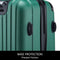 2 Piece Luggage Set Carry On Travel Suitcases Cabin Hard Shell Case Lightweight with Wheels TSA Lock Green