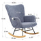 VECELO Rocking Chair, Modern Upholstered Teddy Fabric Nursery Glider with Padded Seat, High Backrest, Armchair and Pocket for Living Room Bedroom Balcony Offices, Grey