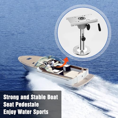 Loodmeo Boat seat base, 13-19in, seat mounting plate can be adjusted front and rear, aluminum alloy material with high durability, Boat Seats Captain Chair Fishing Seats(Base + mounting plate+screws)