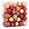 Christmas Ball, 50PCS 4cm Red Golden Xmas Tree Hanging Decorations, Matt Sparkling Plastic Christmas Tree Ball Bauble for Wedding Christmas New Year Party