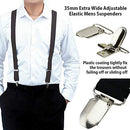 35/50mm Extra Wide Men's Adjustable Elastic Suspenders Clip On Braces Trouser AU (35mm)