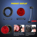 Nilight 5PCS Red Round Trailer LED Marker Clearance Light 4 LED Flush Mount with Plug Grommet Pigtail Hardwired for Trailer Truck RV (TL-19)