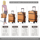 NZBZ Vintage Luggage Sets of 4 Pieces, Carry On Cute Suitcase with Rolling Spinner Wheels TSA Lock Luggage, Orange Brown, 14-inch, Zipper Vintage Luggage