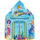ImpiriLux Mermaid Kids Play Tent Playhouse | Under Sea Pop Up Fort for Children with Storage Bag