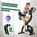 Genki X-Bike Magnetic Exercise Bike Folding Upright Cycling Spin Bike Recumbent Bicycle Home Gym Fitness 10 Resistance w/Bluetooth App Phone Holder