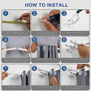 Lwiiom Double Curtain Rods with Aluminum Bouquet Brackets and Round Finials,Matte White Curtain Rods for Windows 72 to 144 inch,1-Inches Front and 5/8 Inches Back Double Window Drapery Rod for