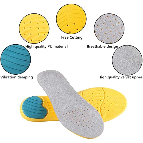 Shoes Insole, with Arch Support Memory Foam Insoles, Cushioning Breathable Shoe Inserts & Insoles, to Relieve Muscle Fatigue, Plantar Fasciitis, Heel Spurs, Suitable for Men And Women (2 Pairs S)