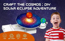 Solar Eclipse DIY Painting Set - Solar System for Kids Model - Battery Operated Rotating Sun, Moon, Earth Orbit