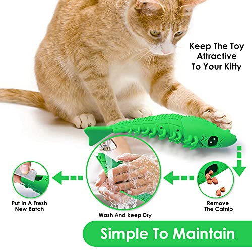 AUTOWT Cat Chew Toys, Interactive Cat Toothbrush with Bell Catnip Chew Treat Toy Lobster Shape Refillable Pet Supplies Toy Cat Rubber Teeth Clean Chew Toy for Kitten Kitty Cats