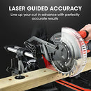 Baumr-AG Compound Mitre Saw Drop 210mm 8" Single Bevel Miter Sliding Slide with Laser Guide, SBR-210