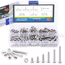 Glarks 170Pcs M4 Stainless Steel Allen Hex Drive Button Head Socket Cap Bolts Screws Nuts Assortment Kit (M4)