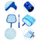 Swimming Pool Skimmer Set, Swimming Pool Pond Flat Net & Deep Bag Leaf Rake with Aluminum Telescopic Pole Heavy Duty Leaf Skimmer + 1Pcs Cleaning Sponge Brush for Garden Pond, Hot Tub Fish Tank