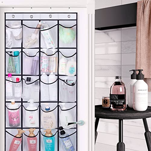 【28 Grid】Over The Door Shoe Organizer Large Mesh Pockets Hanging Shoe Organizer for Closet Hanging Shoe Rack Holder Hanger, White