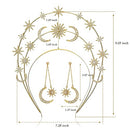 Zivyes Halo Crown Headpiece with Earrings Star Moon Goddess Crown Halo Headband Tiaras and Crowns for Women Boho Wedding Headpiece, one size, Crystal 1-Gold