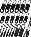 (Black Zipper Pull Kit) - Zipper Pull, Universal Zipper Pull Replacement Kit, Removable Zipper Pulls Tab Replacement (20 Pcs), Black Zipper Pulls for Jackets, Luggage, Backpacks, Purses, Boots, Pants, Tents, (3 Styles 4 Sizes)