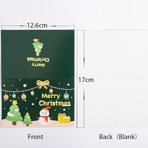 Christmas Cards Assortment, 12Piece Holiday Cards with Envelopes Christmas Greeting Cards Blank Note Cards office School Home Party Invitation Supply