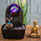 Zen'Light Buddha Bhava Indoor Fountain, Zen Decor, Ideal for Meditation and Relaxation, Table Fountain with Closed Circulation, Colour-Changing LED Lighting, Water Flows on 3 Levels, Height 26 cm