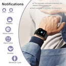 IOWODO Smart Watch for Men Women(Answer/Make Call) - 1.85''HD Screen with AI Voice Assistant, SpO2/Sleep Monitor, 100+ Sports Modes, Smartwatch for Android and iOS (2 Straps)