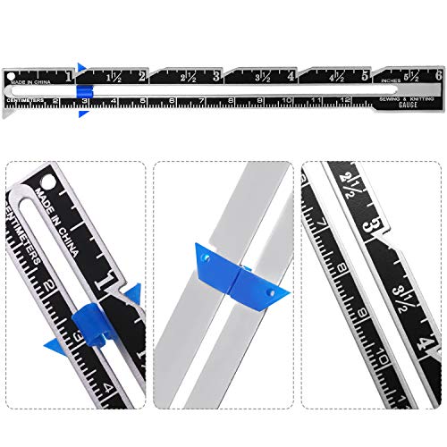 2 Pieces Sewing Gauge Sewing Measuring Tool, 5-in-1 Sliding Gauge Measuring Sewing Ruler Tool Fabric Quilting Ruler for Knitting Crafting Sewing Beginner Supplies