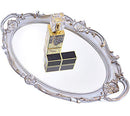 (Golden Silver) - Mirrored Tray,Decorative Mirror for Perfume Organiser Jewellery Dresser Organiser Tray and Display,Vanity Tray,Serving Tray,25cm x 36cm (Golden Silver)