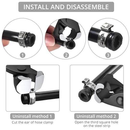 Justech 100pcs 5.8-21mm The Single Ear Stepless Hose Clamps, 304Austenitic Stainless Steel, TUV certification, Seal holes, Clamping Tool Kit