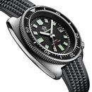 ADDIESDIVE Automatic Dive Watch for Men with Waffle Soft Rubber Diving Band Black Dial Waterproof 200M