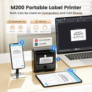 Label Maker Machine - Vinyl Sticker Maker Machine for Small Business, 3 Inch M200 Portable Thermal Printer Support 20-80mm Width Label for Product, Address, Barcode Printer for Phone&PC, Black