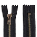 5 inch Metal Zipper Black 5” Antique Brass Metal Heavy Duty Zippers Non Separating Sewing Zipper Craft Zippers Closed End Metal Zip