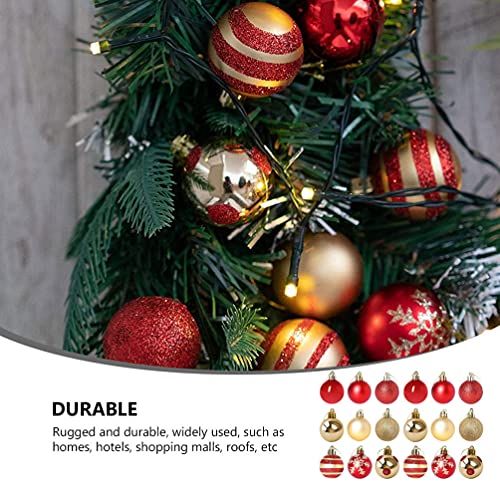 Christmas Ball, 50PCS 4cm Red Golden Xmas Tree Hanging Decorations, Matt Sparkling Plastic Christmas Tree Ball Bauble for Wedding Christmas New Year Party