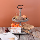 10 Pcs Fall Pumpkin Mini Wood Crate Set Happy Fall Y'all Table Centerpiece Artificial Pumpkins Fall Table Decor Harvest Tiered Tray Decorations with Ribbon for Kitchen Dining Table Home Decor