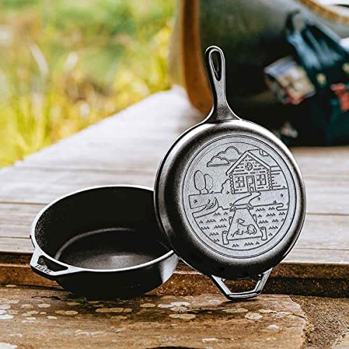 Lodge 3.2 Quart Cast Iron Cabin Combo Cooker, Black