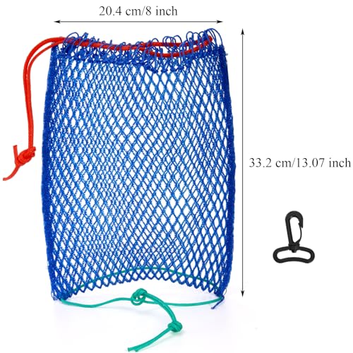 ZENFUN Set of 6 Crab Trap Bait Bags with Locker, Crab Crawfish Trap, Minnow Traps, Fishing Mesh Bait Traps Fishing Accessories Trap for Shrimp Fish Lobster(Blue), Z-TrapBaitBags-B-6pcs