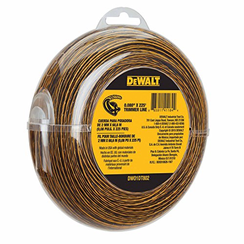 DEWALT DWO1DT802 String Trimmer Line, 225-Feet by 0.080-Inch, 3Pack (225-Feet)