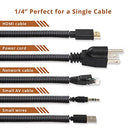 ZhiYo 20FT 1/4” Wire Loom Split Tubing Auto Wire Conduit Flexible Cover | High Temperature Heat Resistant -40F to 257F | Plastic Cover for Electrical Wires & Cables, Black